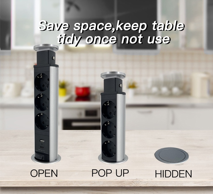 pop up power socket kitchen