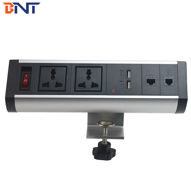 Upgrade your Office Spaces with Clamp-On Black Multi-Socket Power Sockets