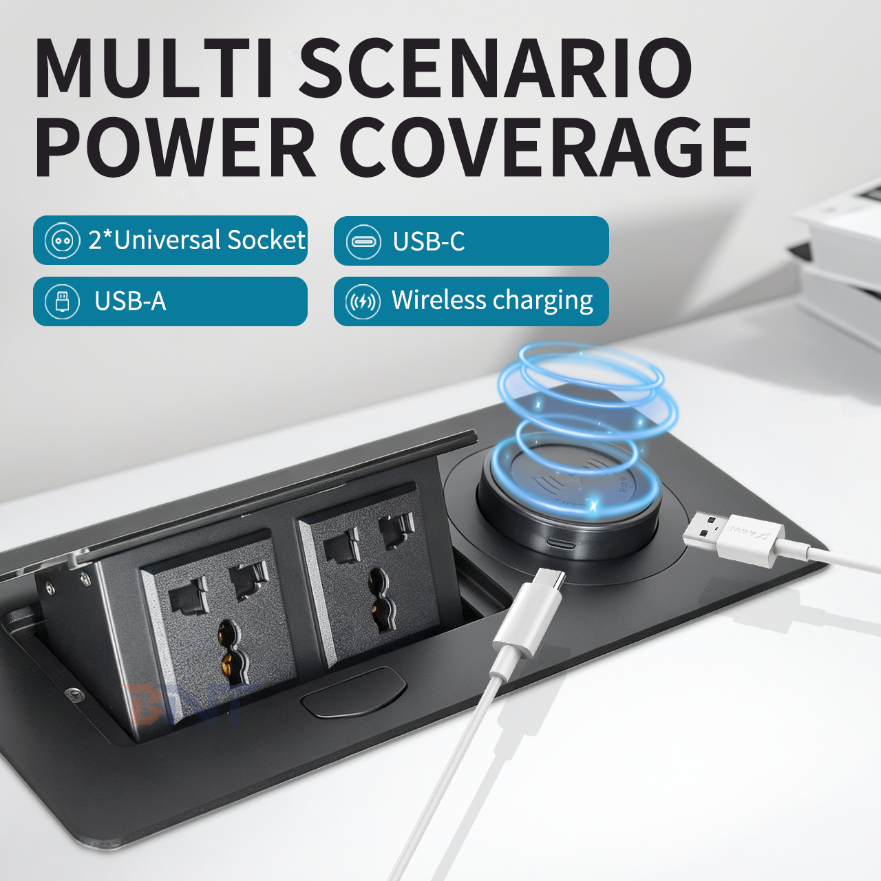 power socket USB ports for table