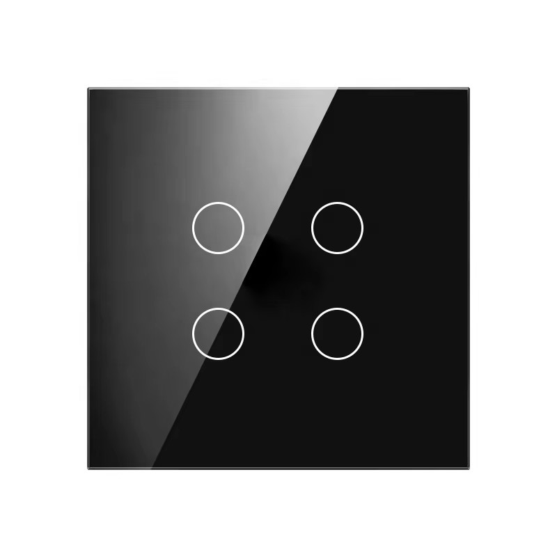 Modern Home Smart Wifi Control Tempered  Glass Touch Wall Socket Panel for Wall Multi-function Gang Switch Panel