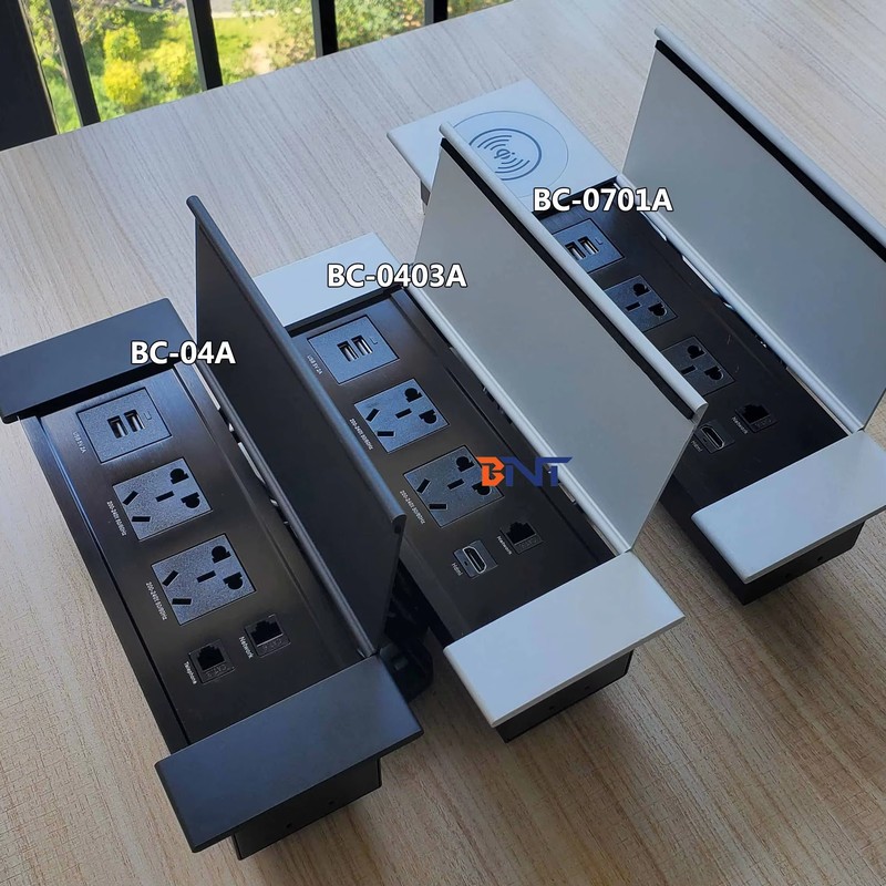 Flushed Mounted Recessed Flip up Cover Multi Power Table Socket Outlet Hidden Electrical Desktop Power Socket